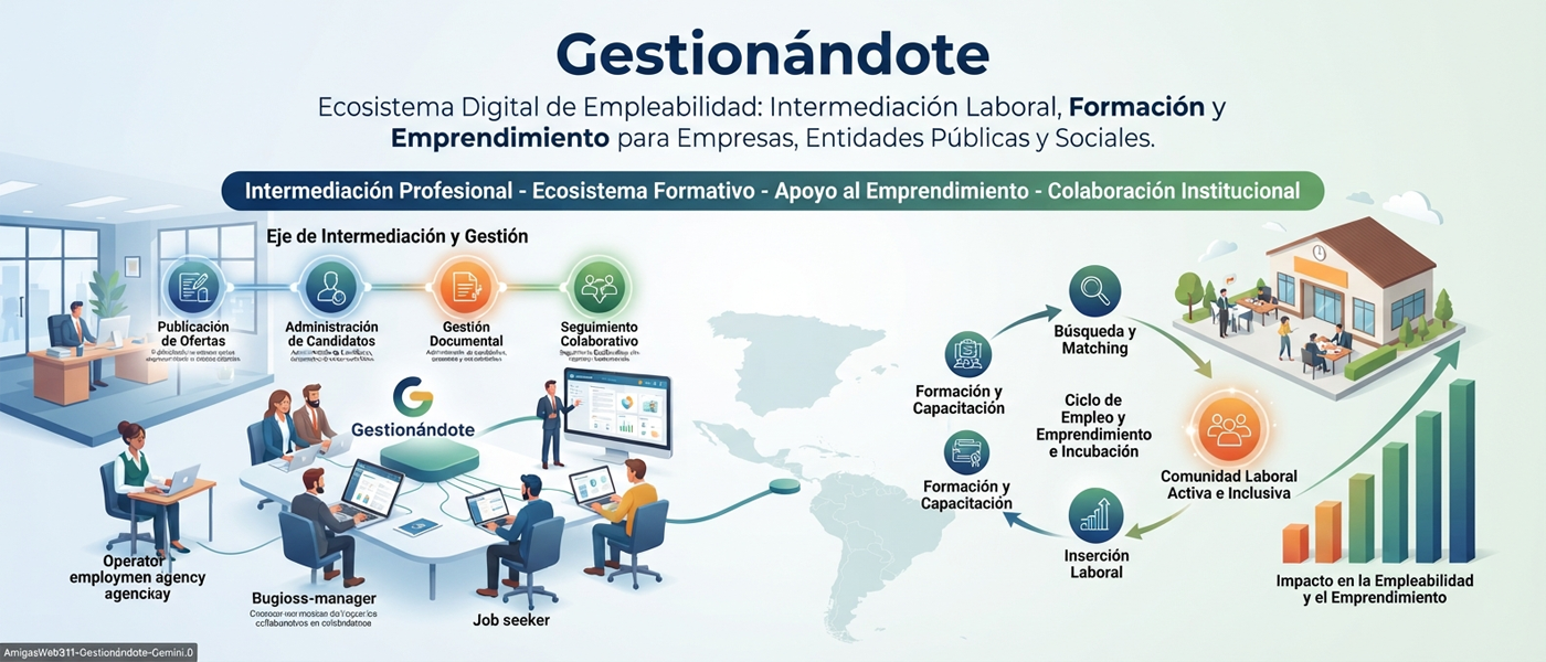 Gestionándote es un portal de empleo y gestión de ofertas, Formación Agrupación Web Plataforma Empresa Proyecto Educativo Formativo Instructivo Capacitado Valores Defender